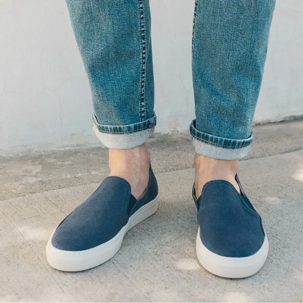 SOLUDOS MEN’S ALGARVE SLIP ON SNEAKER NAVY -‎ size 12- NIB